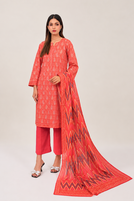 3 PIECE - PRINTED LAWN SUIT