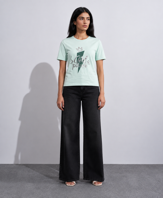 Mint Graphic Print T-Shirt