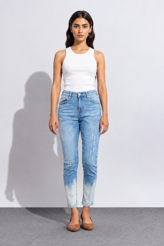 Women’s Ombre Light Blue Denim Jeans