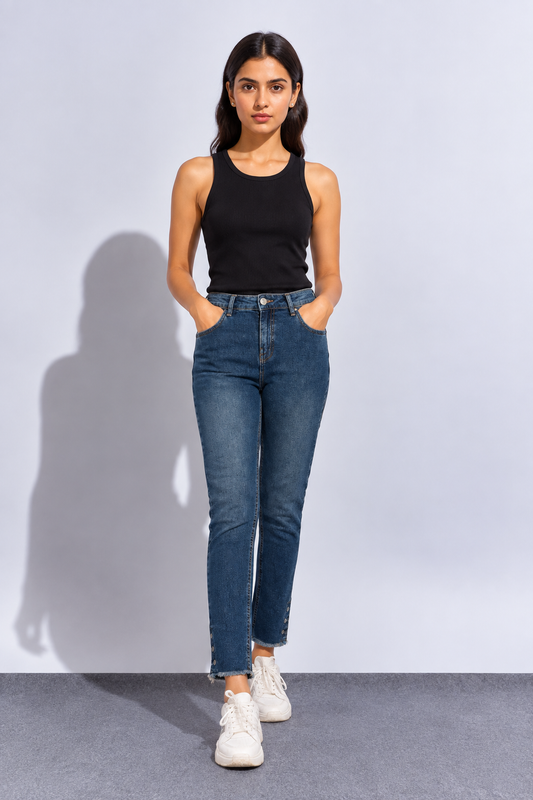 Women’s Dark Blue Slim Fit Denim Jeans