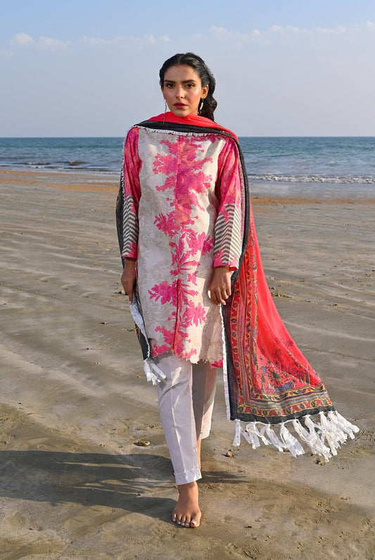 3 Piece | Unstitched | Dobby With Chiffon Sequin Dupatta