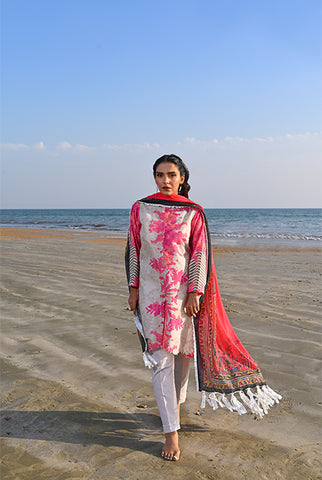 3 Piece | Unstitched | Dobby With Chiffon Sequin Dupatta