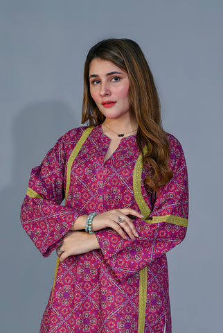 1Pc | RTW | Khaddar Bubblegum Pink Shirt