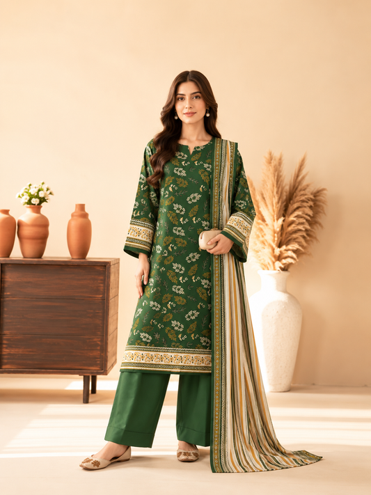3 PIECE - PRINTED KHADDAR SUIT