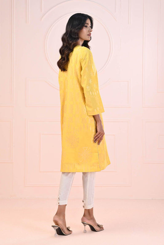 1 PC | RTW | Dyed Jacquard Embroidered Yellow Shirt