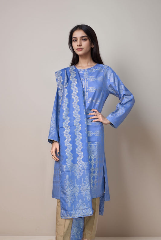 2 Pc | RTW |Jacquard Shirt & Dupatta