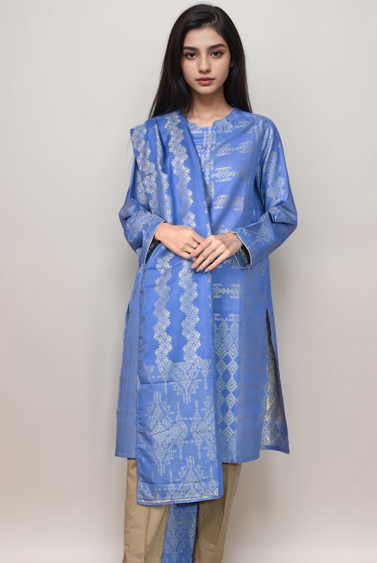 2 Pc | RTW |Jacquard Shirt & Dupatta