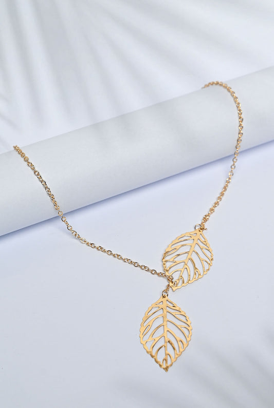 Silver / Gold Leaf Pendant Necklace