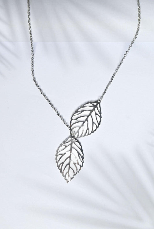 Silver Leaf Pendant Necklace