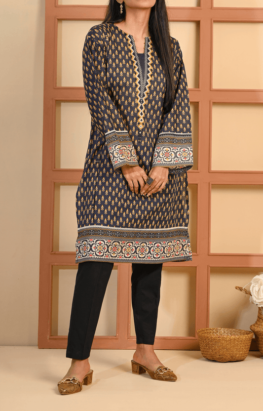 1PC | LAWN NTRICATE GOLDEN AND FLORAL PATTERENS FOR A TIMELESS LOOK SHIRT |RTW