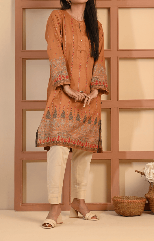 1PC | LAWN Warm Amber Hues with Intricate Embroidery" SHIRT |RTW