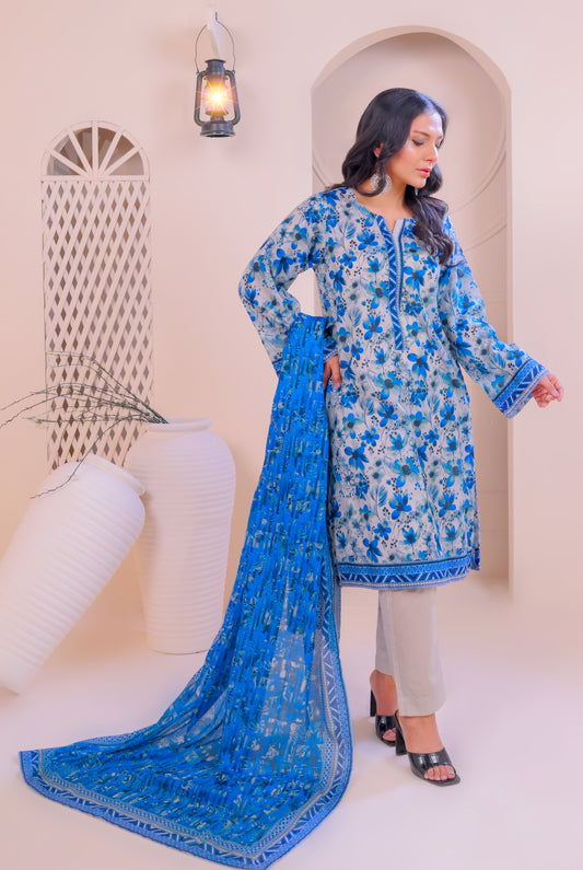 3 PIECE - PRINTED LAWN SUIT