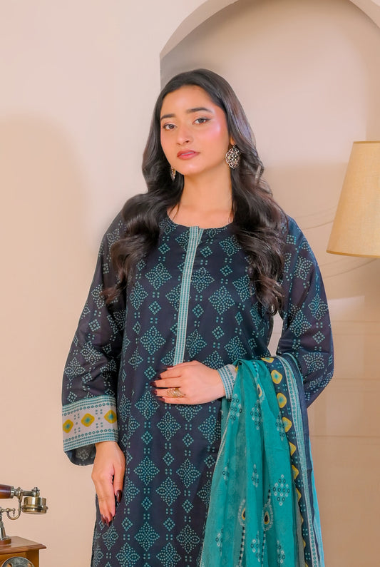 3 PCS | UNSTITCHED | DIGITAL PRINTED LAWN