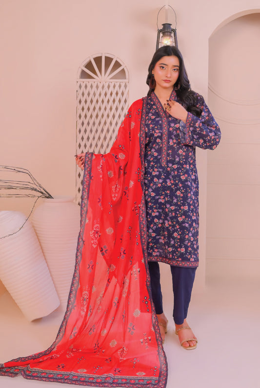 3 PCS | UNSTITCHED | DIGITAL PRINTED LAWN