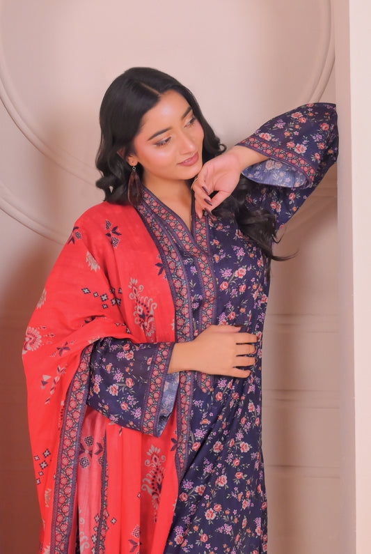 3 PCS | UNSTITCHED | DIGITAL PRINTED LAWN