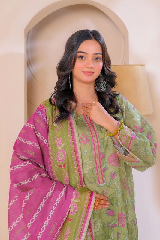 3 PCS | UNSTITCHED | DIGITAL PRINTED LAWN