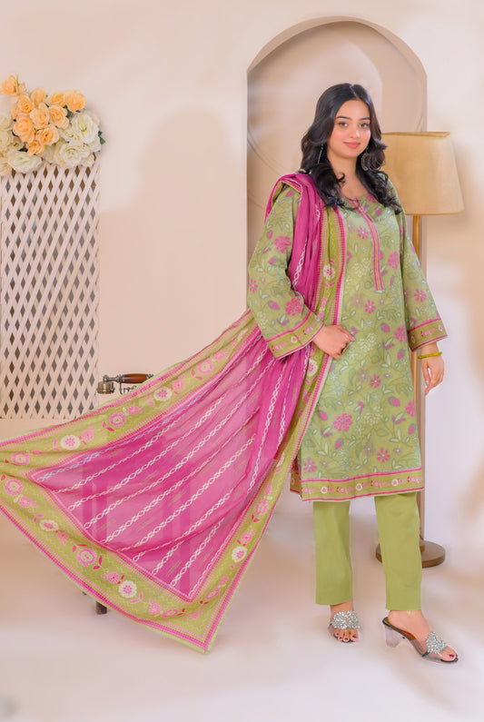 3 PCS | UNSTITCHED | DIGITAL PRINTED LAWN