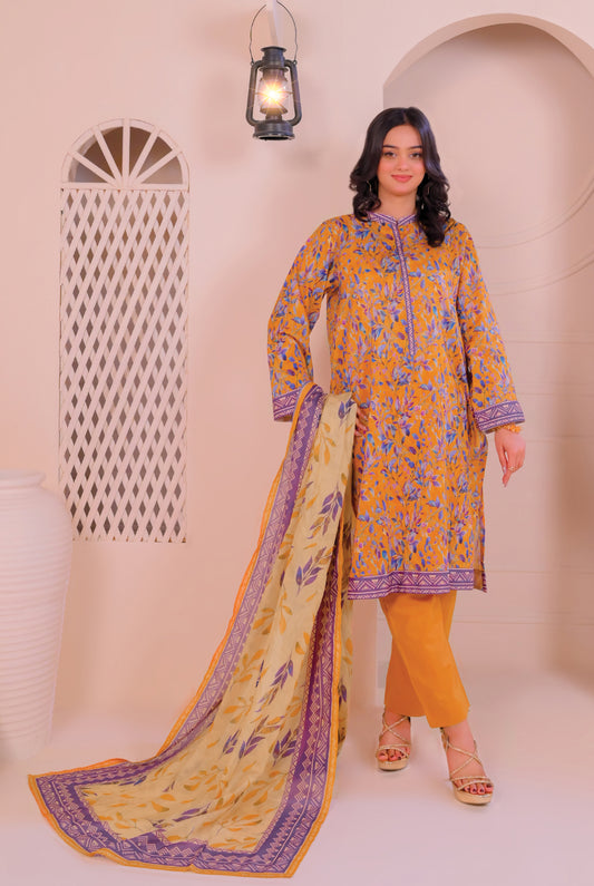 3 PCS | UNSTITCHED | DIGITAL PRINTED LAWN