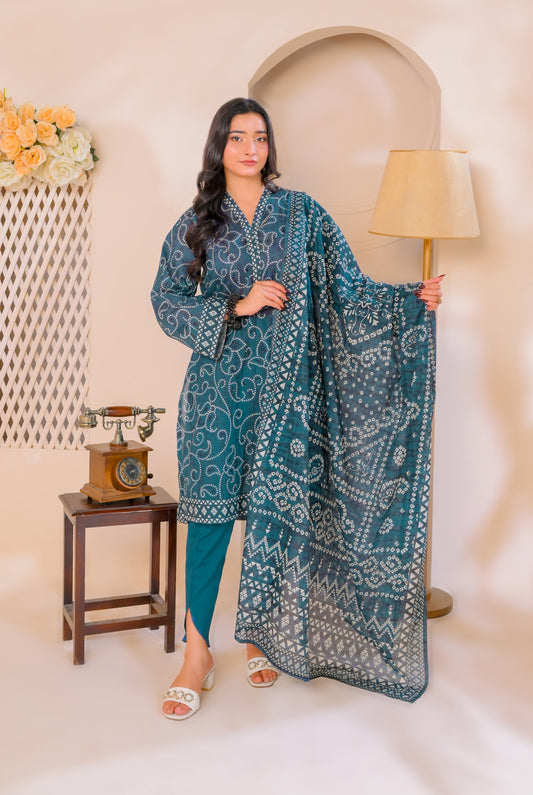 3 PCS | UNSTITCHED | DIGITAL PRINTED LAWN