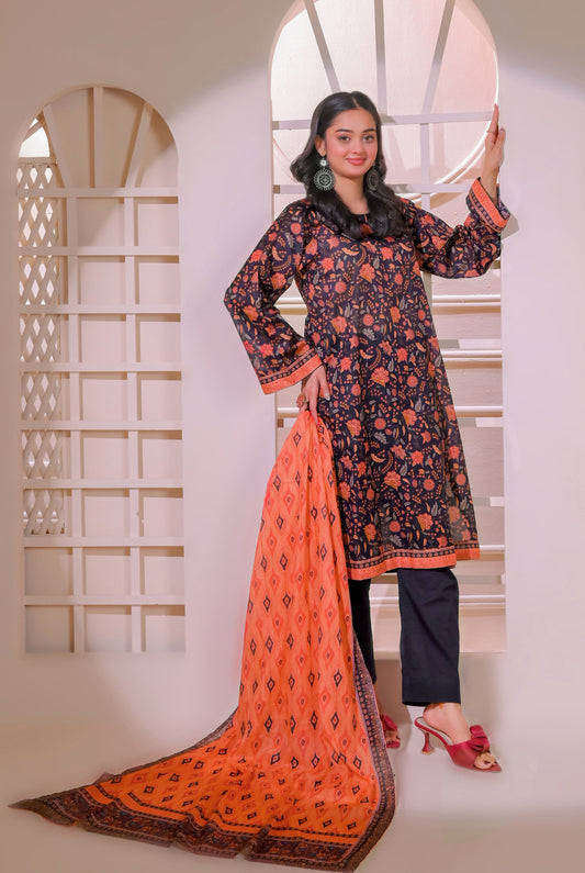 3 PCS | UNSTITCHED | DIGITAL PRINTED LAWN