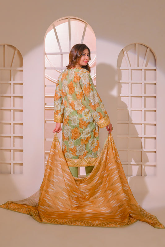 3 PCS | UNSTITCHED | DIGITAL PRINTED LAWN