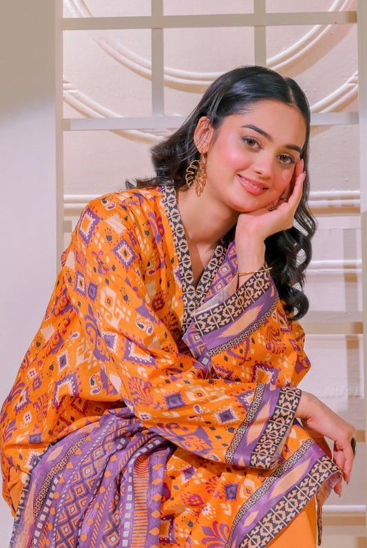 3 PCS | UNSTITCHED | DIGITAL PRINTED LAWN