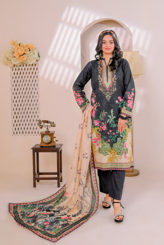 3 PCS | UNSTITCHED | DIGITAL PRINTED LAWN