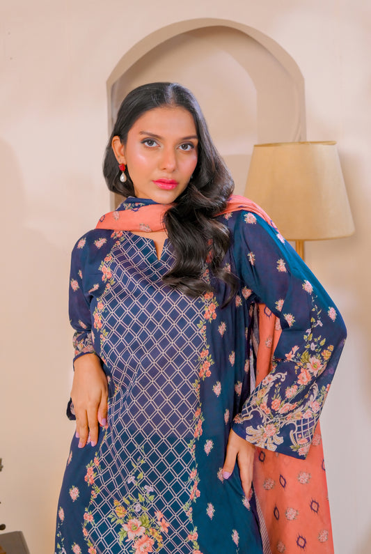 3 PCS | UNSTITCHED | DIGITAL PRINTED LAWN