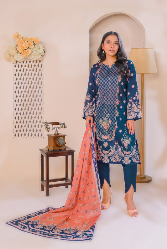 3 PCS | UNSTITCHED | DIGITAL PRINTED LAWN