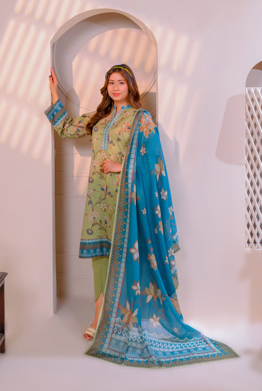 3 PCS | UNSTITCHED | DIGITAL PRINTED LAWN