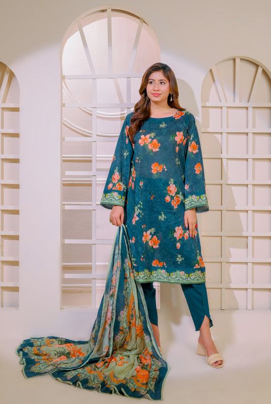 3 PCS | UNSTITCHED | DIGITAL PRINTED LAWN