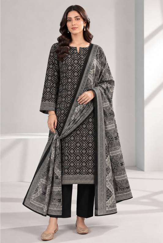 3 PIECE - PRINTED LAWN SUIT