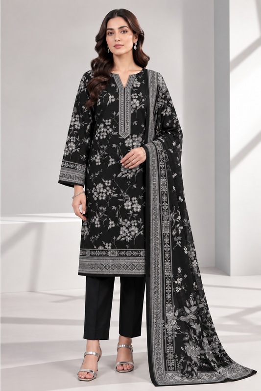 3 PIECE - PRINTED LAWN SUIT
