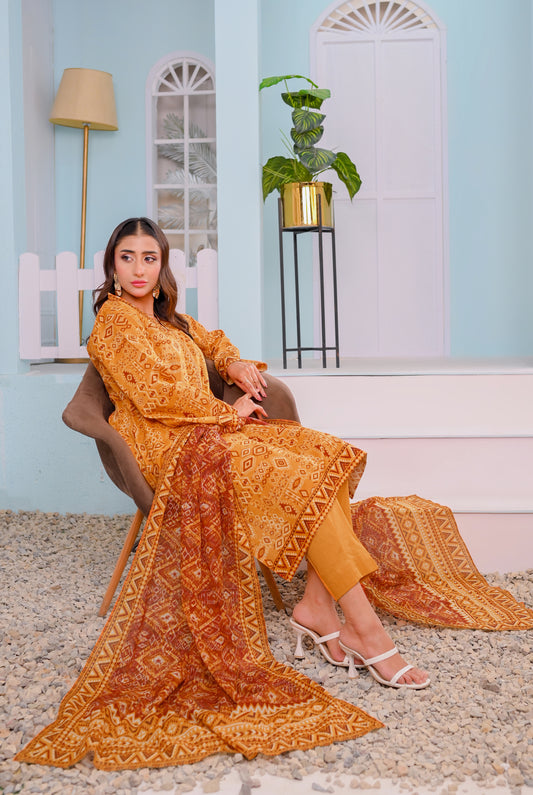 3 PIECE - PRINTED LAWN SUIT