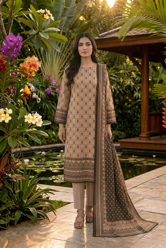 3 PIECE - PRINTED LAWN SUIT