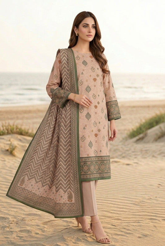3 PIECE - PRINTED LAWN SUIT