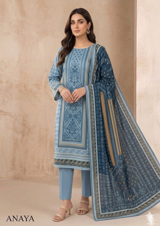 3 PIECE - PRINTED LAWN SUIT