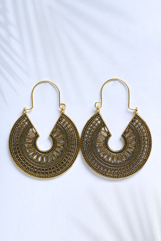 Metallic gold drop earrings