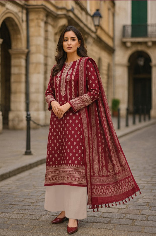 3 PCS | UNSTITCHED | PRINTED KHADDAR