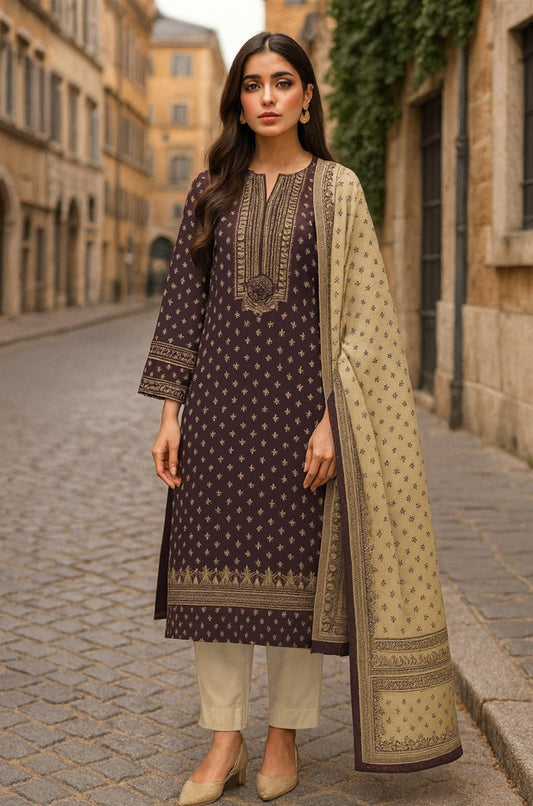 3 PCS | UNSTITCHED | PRINTED KHADDAR