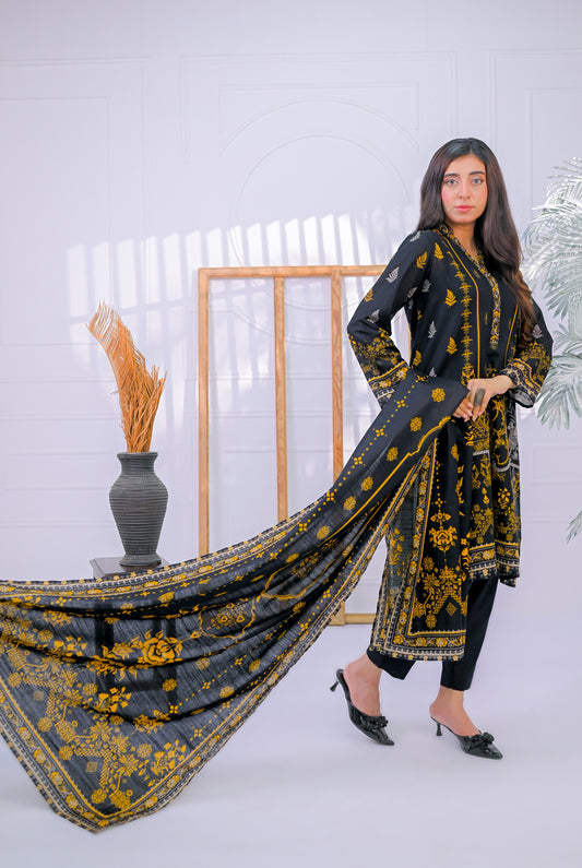 3 PCS | UNSTITCHED | PRINTED KHADDAR