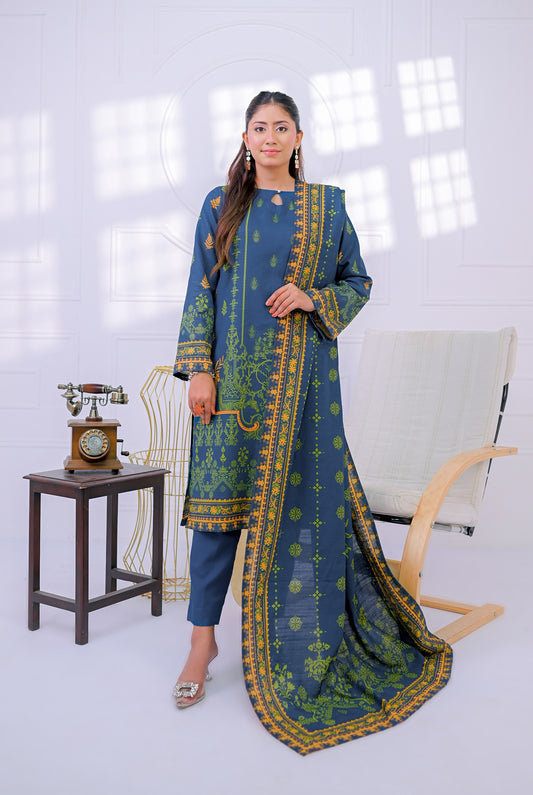 3 PCS | UNSTITCHED | PRINTED KHADDAR