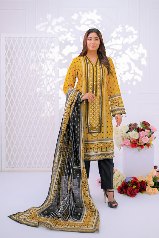 3 PCS | UNSTITCHED | PRINTED KHADDAR