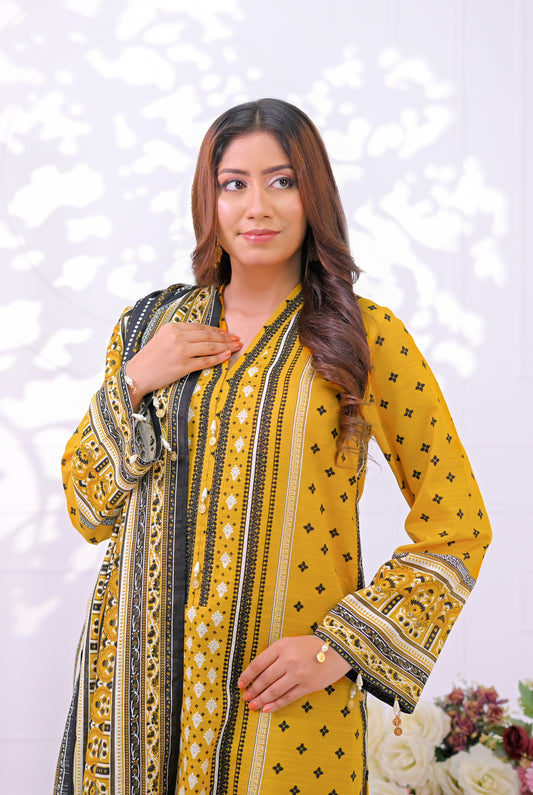3 PCS | UNSTITCHED | PRINTED KHADDAR
