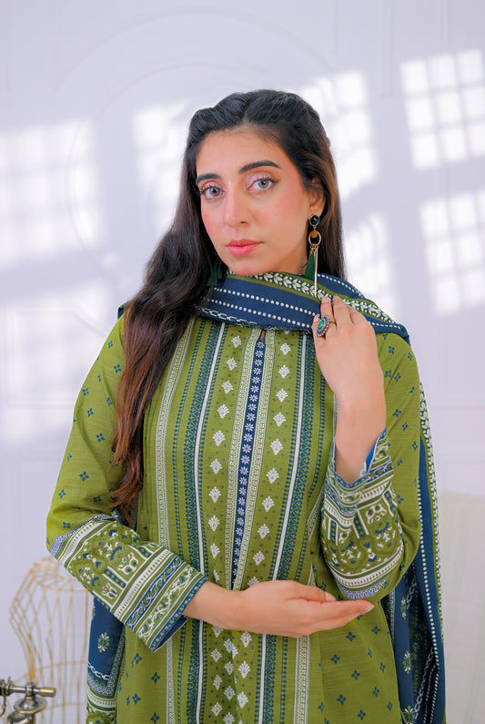 3 PCS | UNSTITCHED | PRINTED KHADDAR