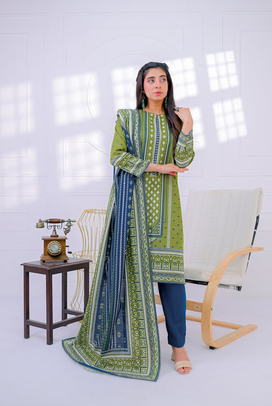3 PCS | UNSTITCHED | PRINTED KHADDAR