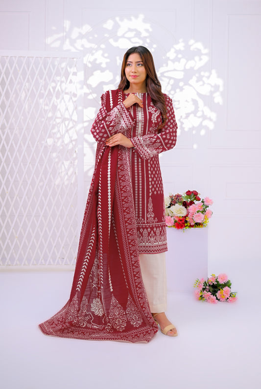 3 PCS | UNSTITCHED | PRINTED KHADDAR