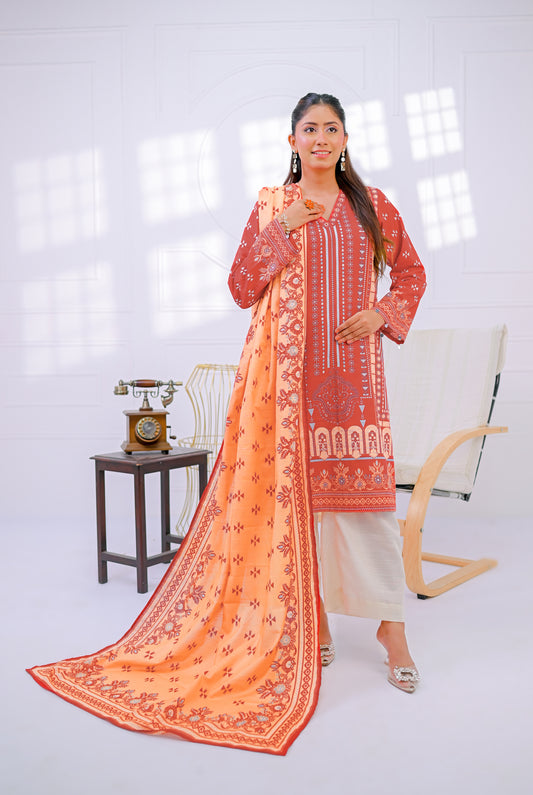 3 PCS | UNSTITCHED | PRINTED KHADDAR