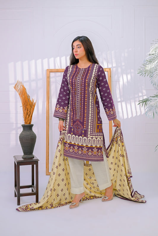 3 PCS | UNSTITCHED | PRINTED KHADDAR