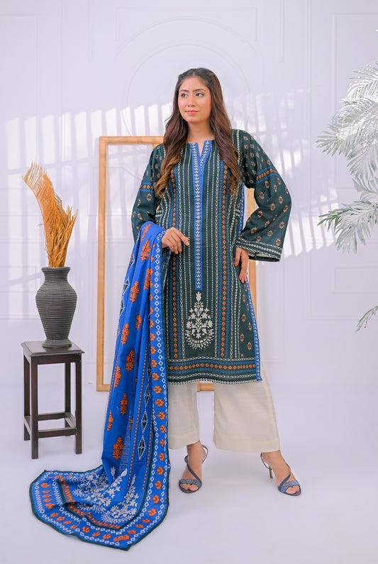 3 PCS | UNSTITCHED | PRINTED KHADDAR